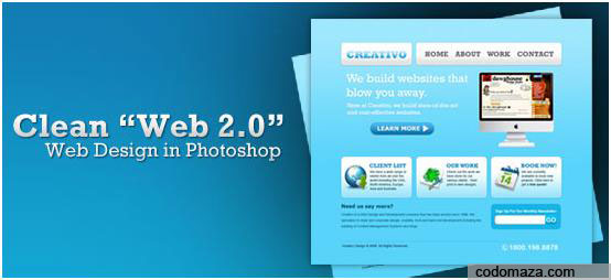Как создать в Photoshop дизайн сайта в стиле Clean WEB-2.0